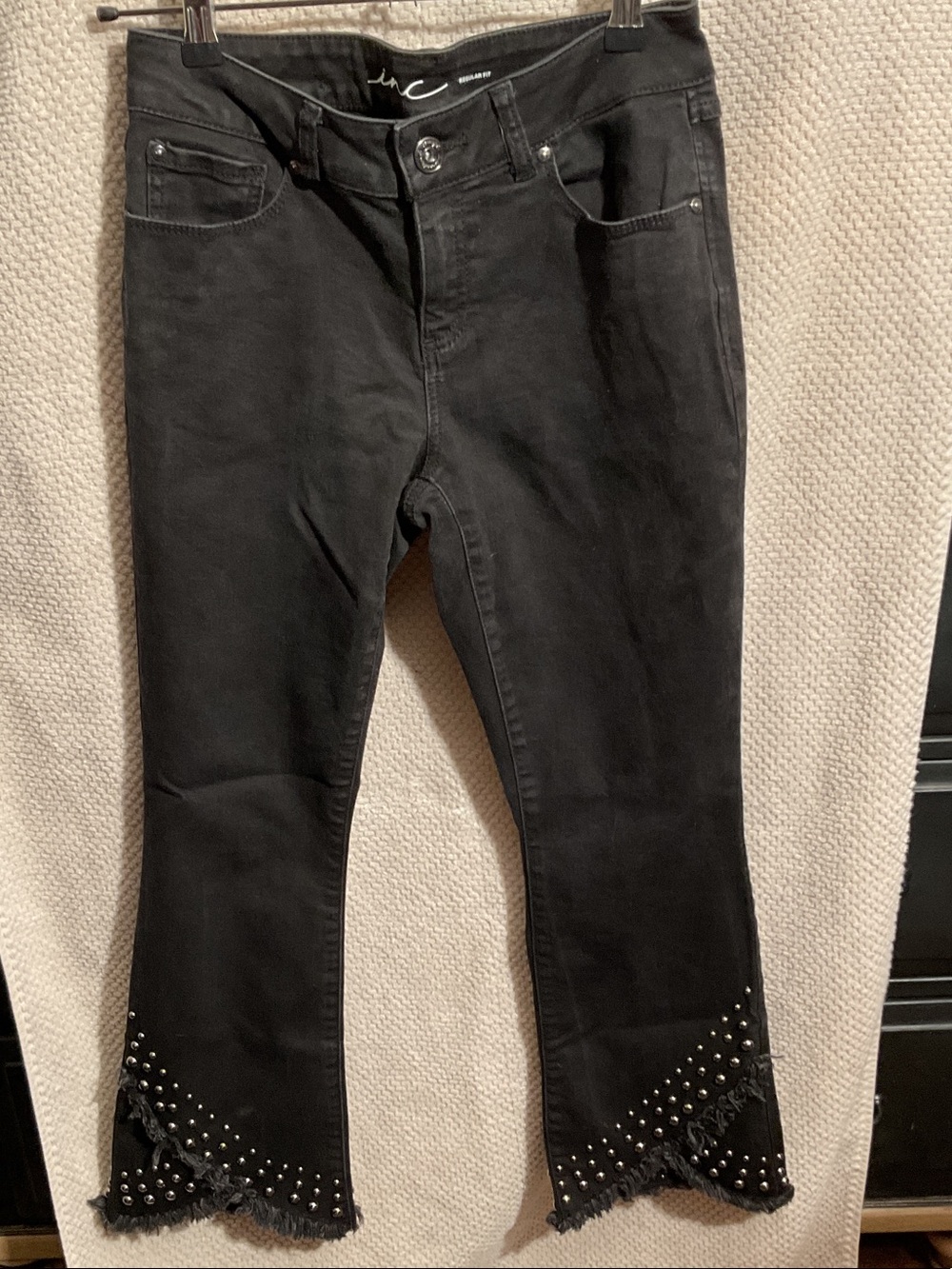 INC Black Stud-Trim Women’s Jeans